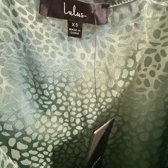 Lulus “Total Stunner” Sage Green Satin Jacquard Cowl Neck Midi Dress 🍸 Size XS - Picture 6 of 8